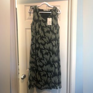 NWT Ulla Popken PURE Green Jersey Print Dress (100% Organic Cotton)